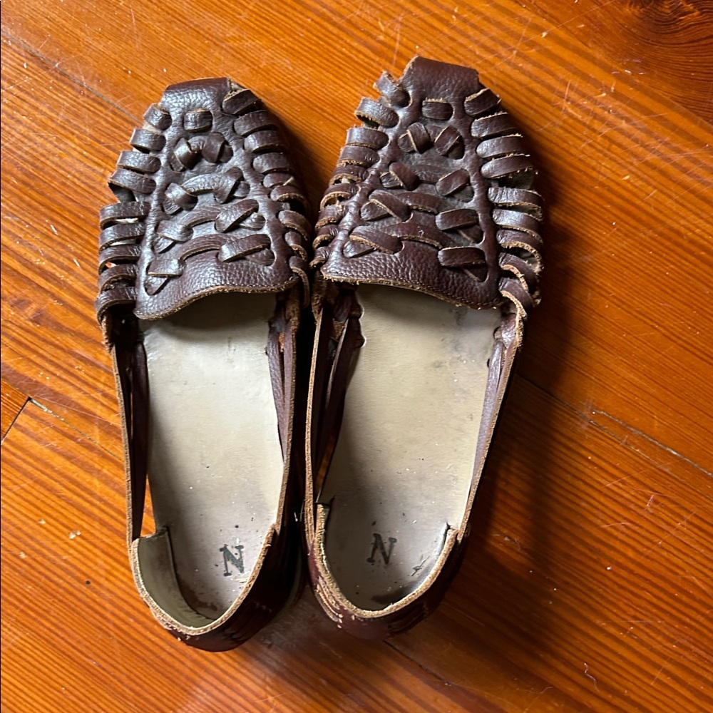 Classic Brown Leather Women’s Huarache Flats